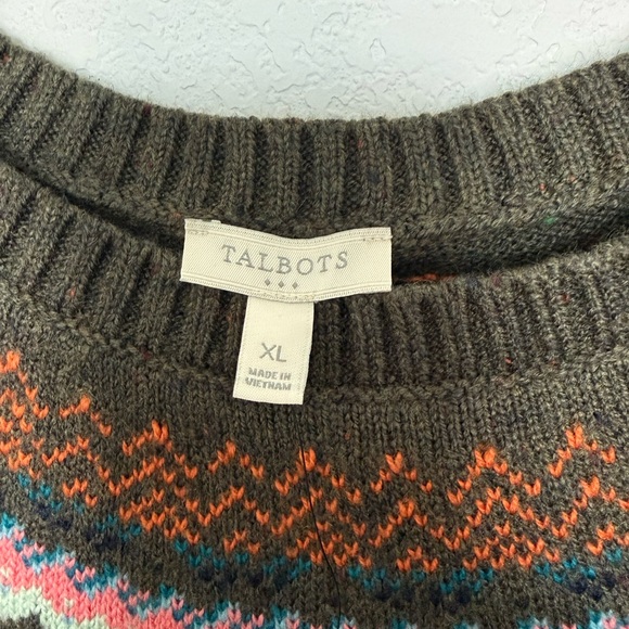 NWT Talbots Tweed Fair Isle Crewneck Sweater Multicolor Knit Sweater - Picture 4 of 6